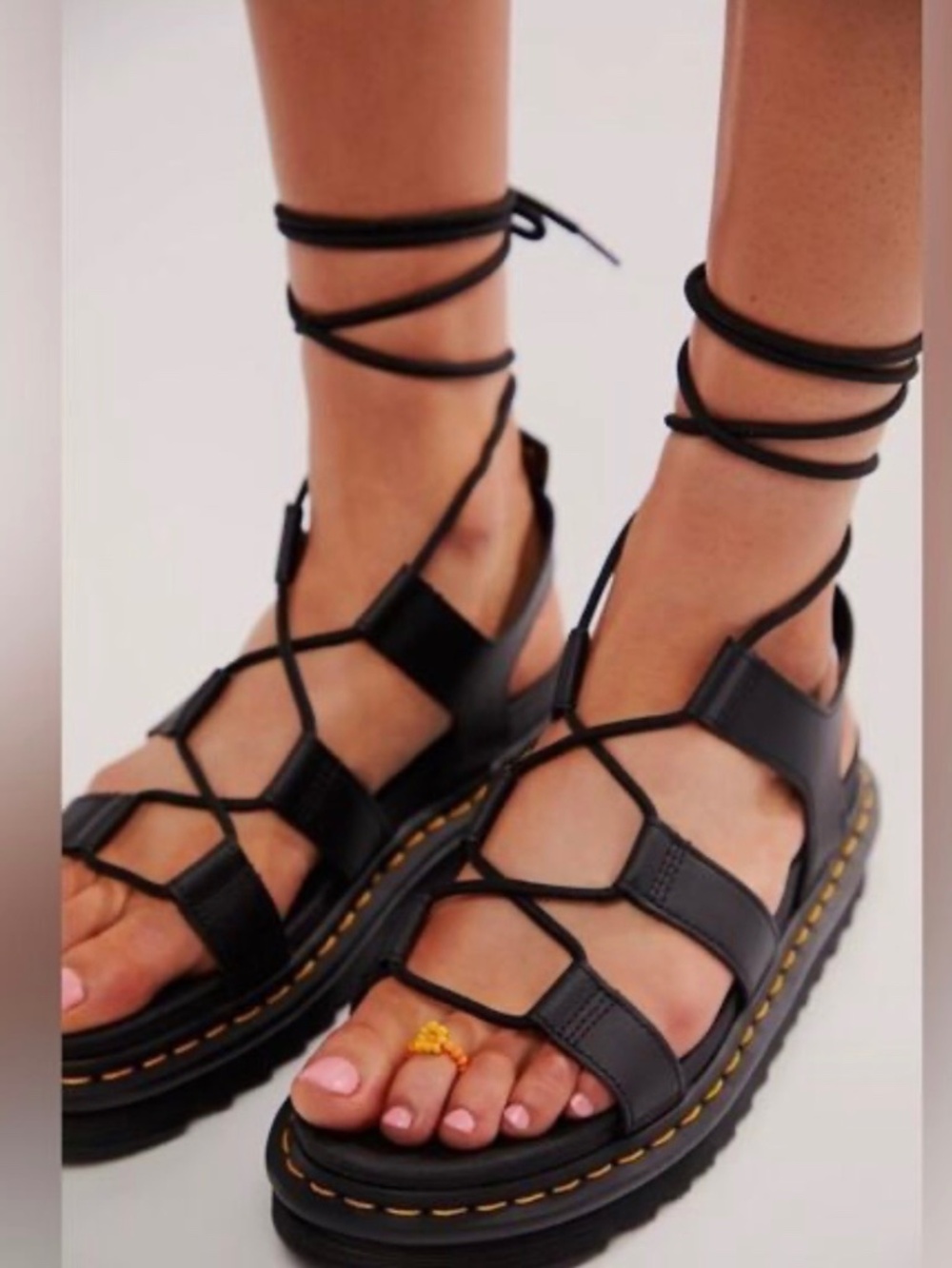 Dr Martens Doc Nartilla Sandals Women's Size 7 Black Gladiator